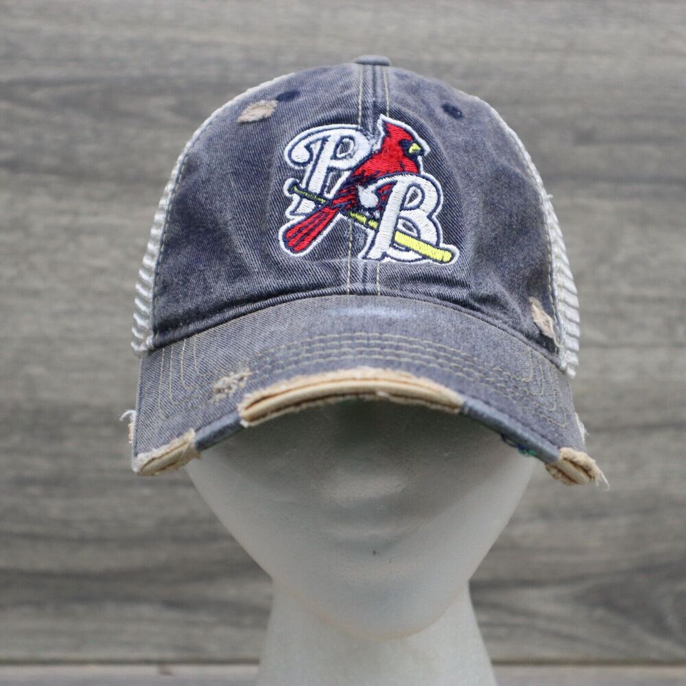 PB Cardinals Original Retro Brand Hats Mens Adjustable Gray White Trucker Cap